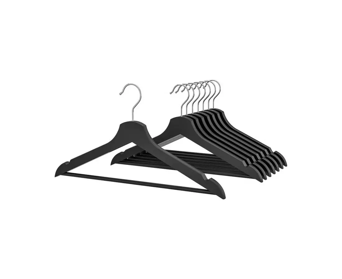 Вешалка для одежды, 8 шт, черный БУМЕРАНГ