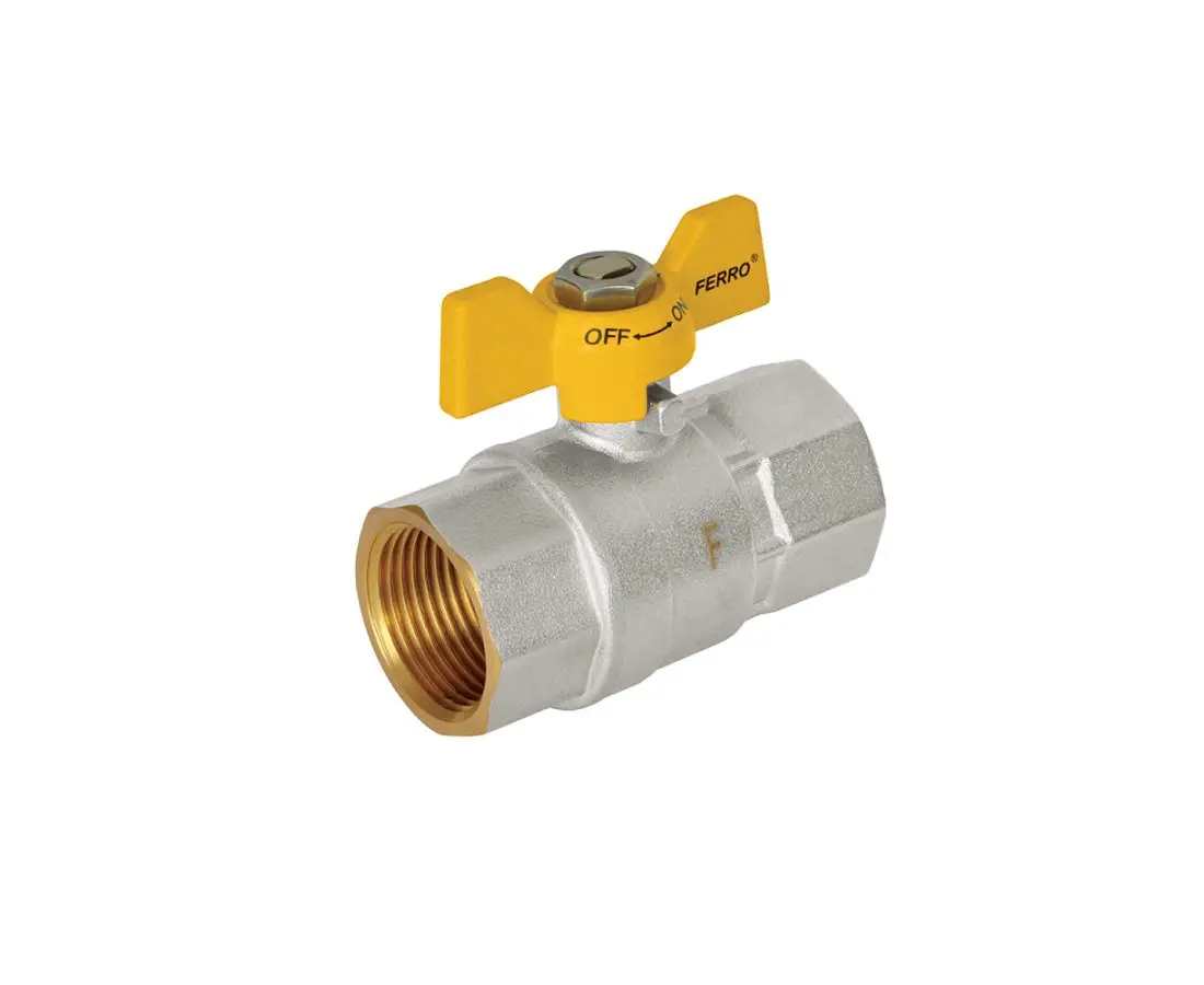 Кран шаровой 3/4 газ (бабочка) KGMS2 Ferro