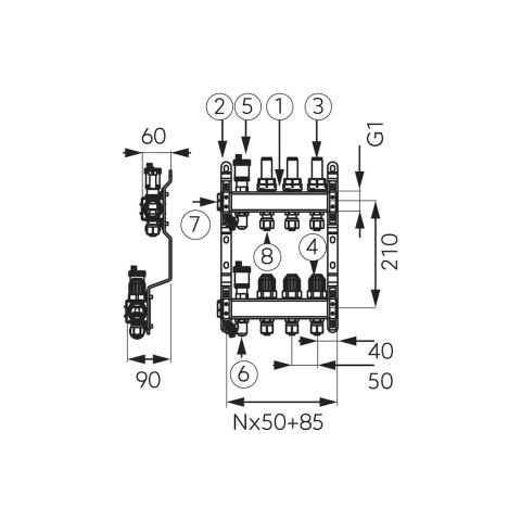Балансир-коллектор 7* SN-RZP07S Ferro — фото 2