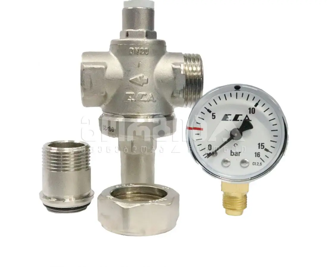 Регулятор давления воды с преобразователем 3/4 и манометром ECA — фото 1