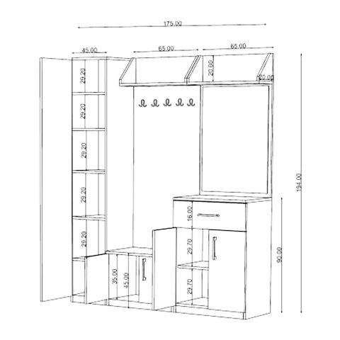 Шкаф входной COUNTRY HALL UNIT FLY170023 194X175 — фото 5