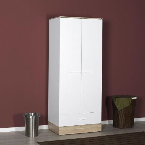 Шкаф 2-дверный ГРД-821-МБ-2 (дуб/белый) — фото 2