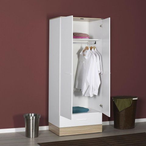 Шкаф 2-дверный ГРД-821-МБ-2 (дуб/белый) — фото 3