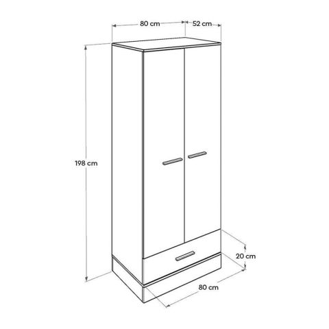 Шкаф 2-дверный ГРД-821-МБ-2 (дуб/белый) — фото 5