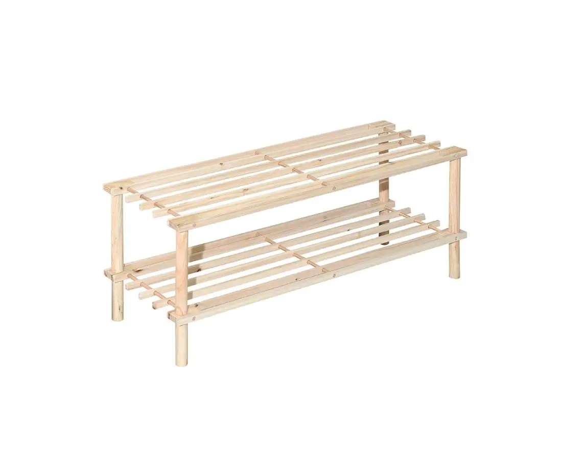 Полка для обуви на две полки V2 - MH08008 (NATURAL) 63X26X29,5 CM
