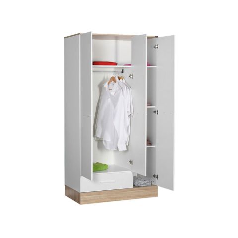 Шкаф 3-дверный ГРД-831-МБ-3 (дуб/белый) — фото 2