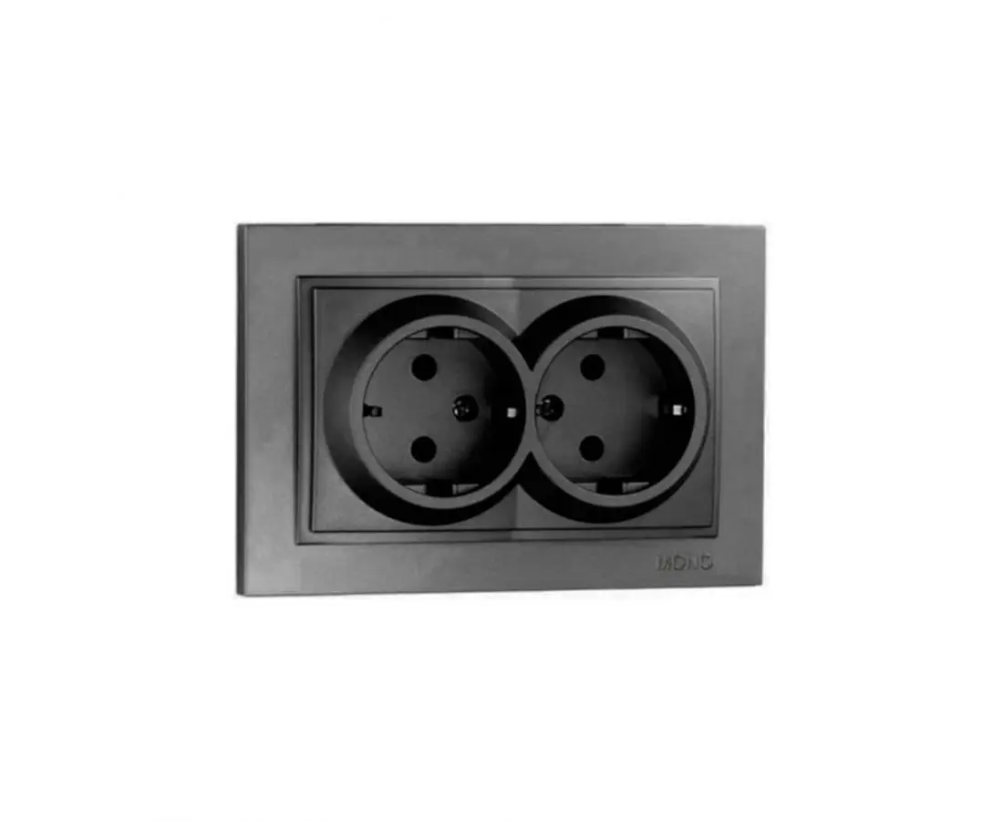 Розетка с двойным заземлением DESPINA Black - 102-202004-120