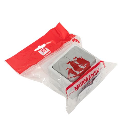 Переключатель 2-кнопочный IP54 серый — фото 2