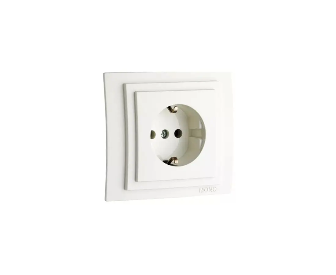 Розетка с одинарной площадкой LARISSA белая - 103-191921-117