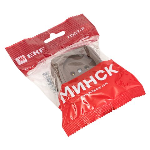 Розетка внешняя 1б/10А янтарный/minskiEKF — фото 2