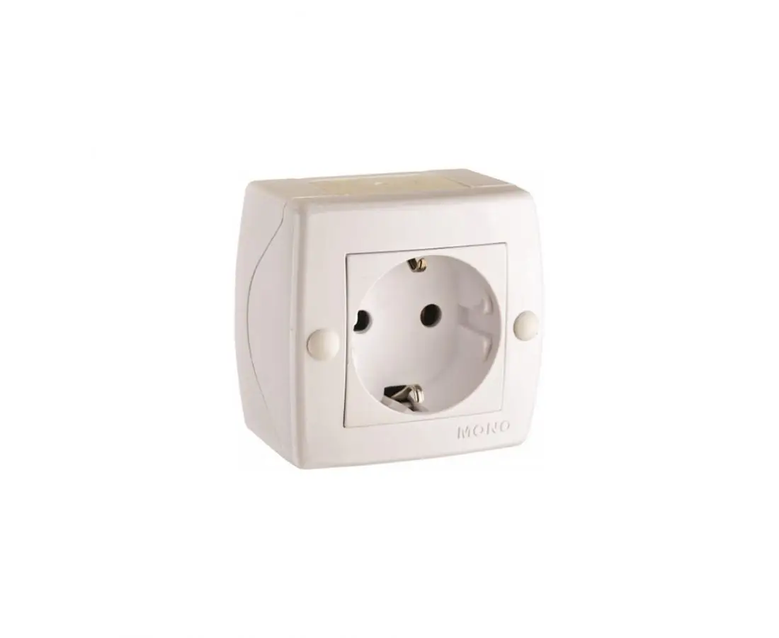 Розетка единая земля. Внешний белый OCTANS - 104-010107-117