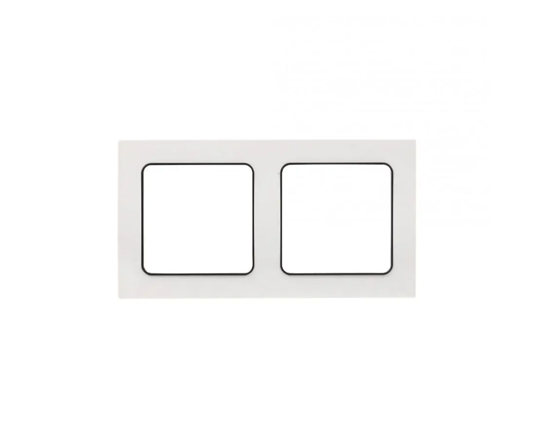 Рамка 2-адг /белая/с черной линией/ EKF стокгольми