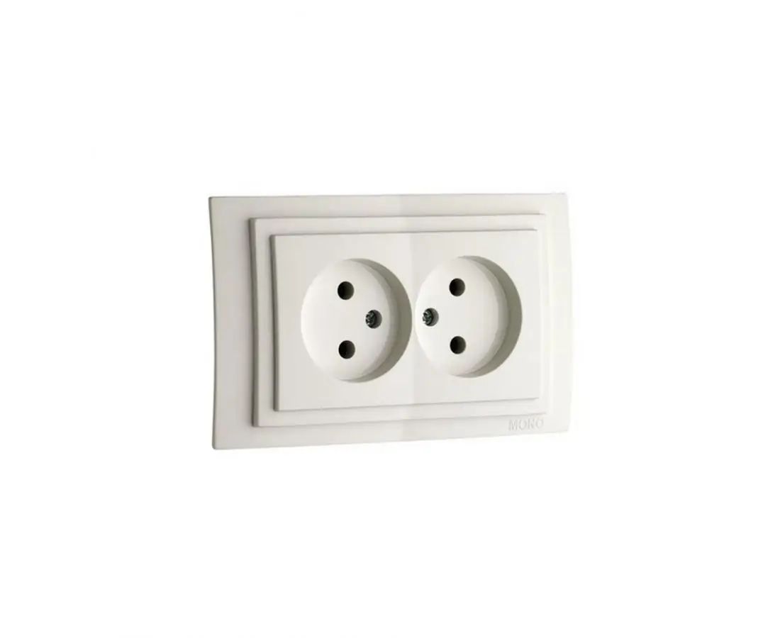 Розетка с двумя LARISSA бежевая - 103-171705-121