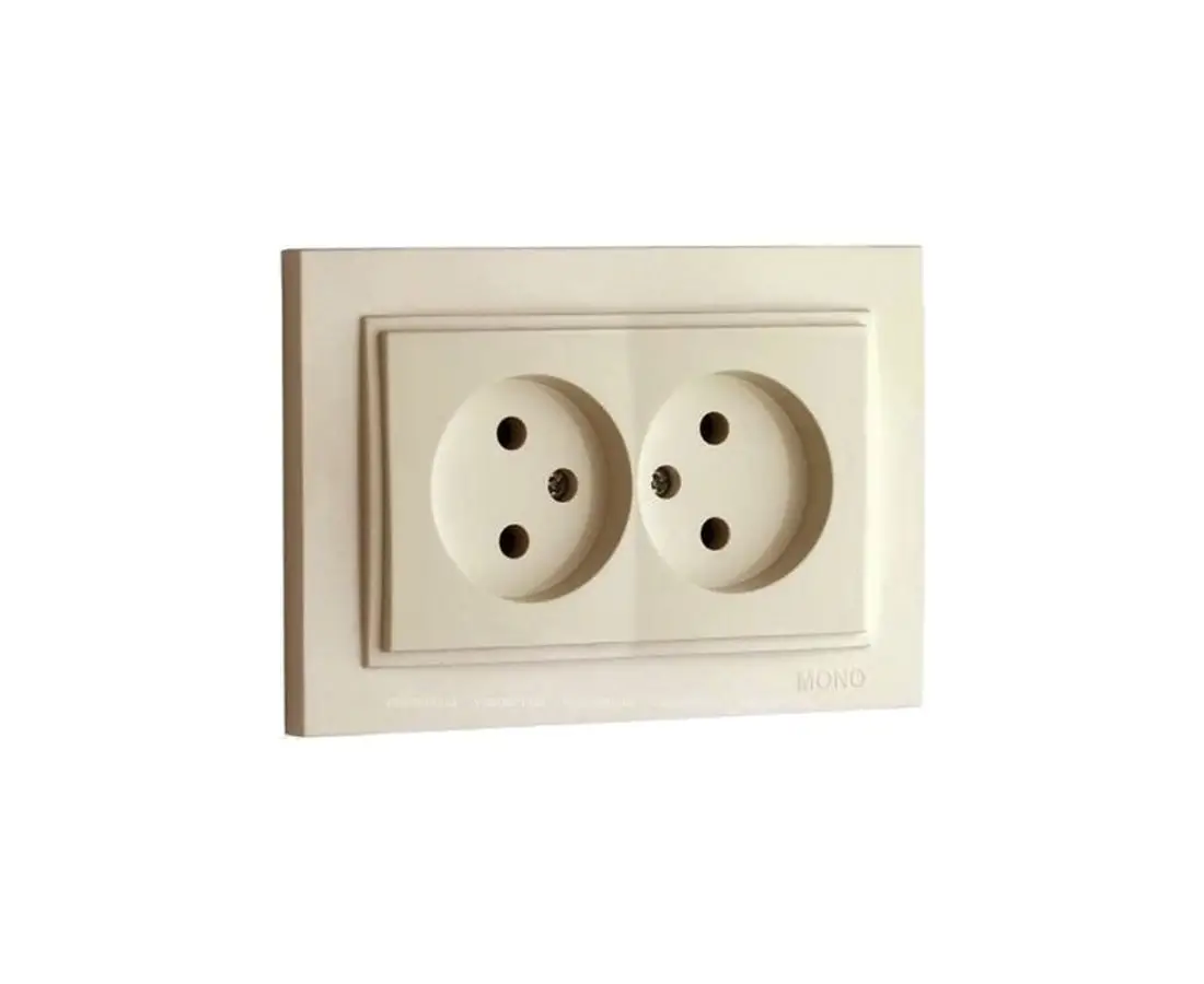 Розетка две DESPINA кремовая - 102-170005-121