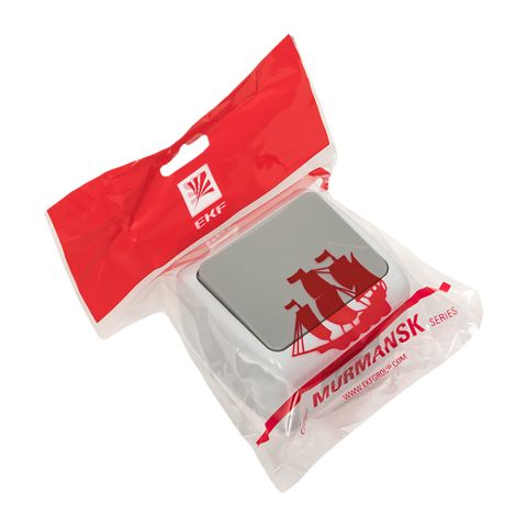 Переключатель 1 кнопка IP54 серый — фото 2