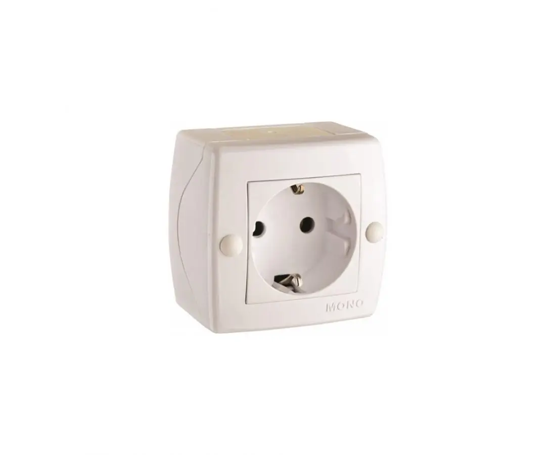 Розетка одинарная с шлифовкой MONTE белая - 105-010107-117