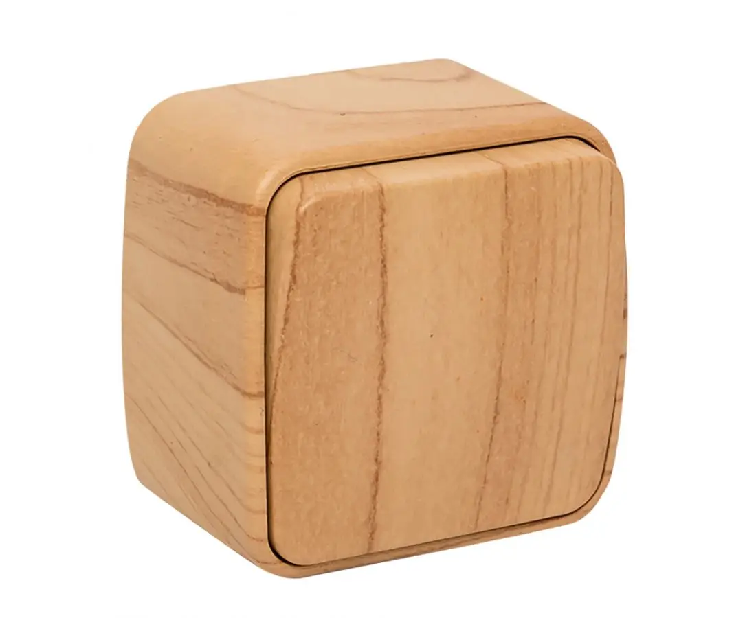 Выключатель наружного освещения деревянный 1 кнопка 10А minski EKF