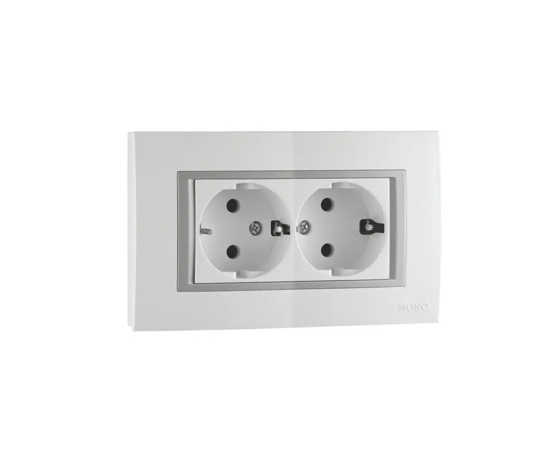 Розетка с двойной шлифовкой MONTE белая - 105-010110-120