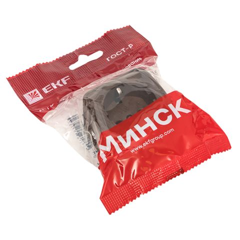 Розетка внешняя 1б/16А янтарный/minskiEKF — фото 2