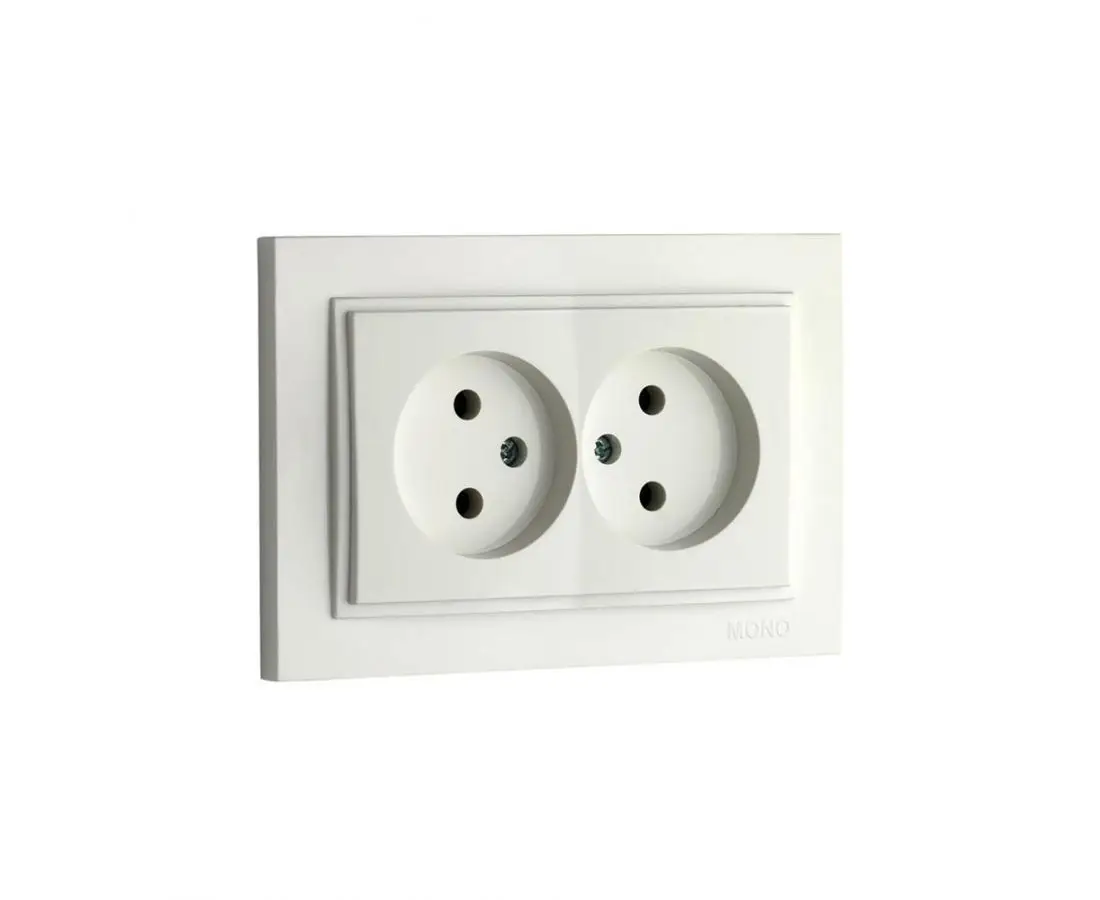 Розетка двойная DESPINA белая - 102-190005-121