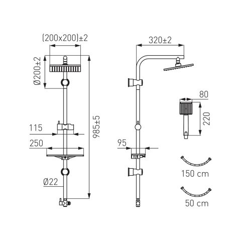 Душевая система VerdeLine NP26VL — фото 2
