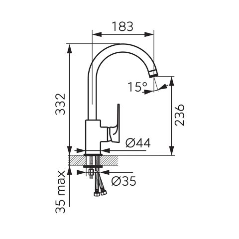 Смеситель для кухни ALGEO SQUARE BAQ4 — фото 4