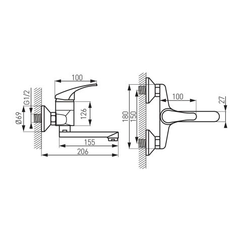 Смеситель для полотенец BASIC BBC3 — фото 2