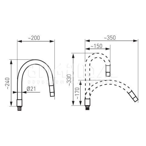Шланг для кухонного смесителя W100S-B — фото 2