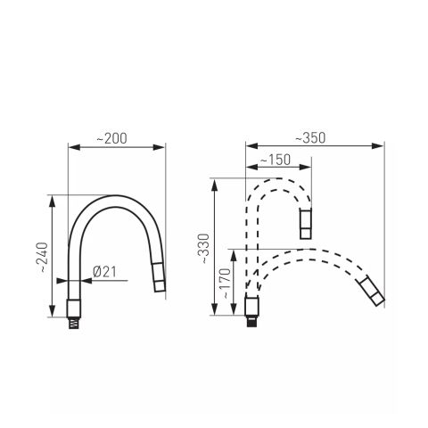 Шланг для кухонного смесителя W100B-B — фото 2