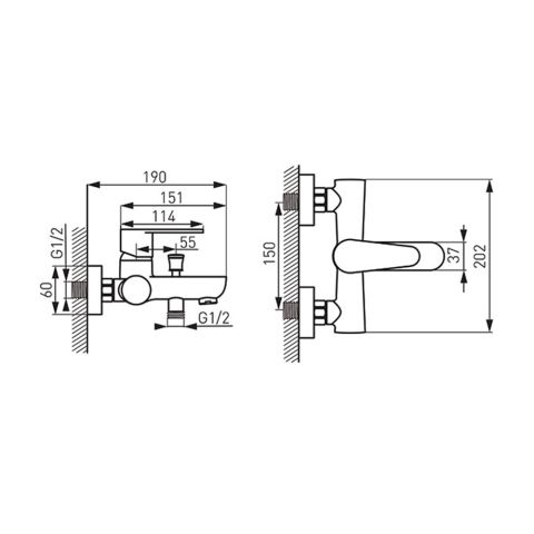 Смеситель для ванной ALGEO BAG1 — фото 3