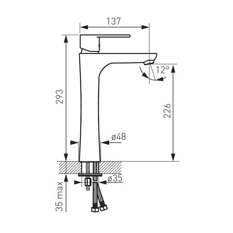 Смеситель для полотенец ALGEO высокий BAG2L — фото 2