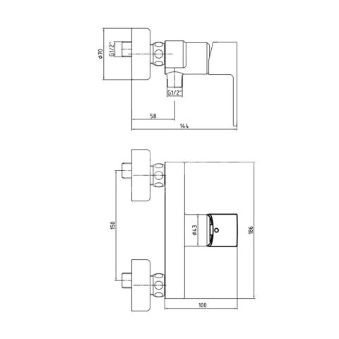 Смеситель для ванной НИТА 102154026EX — фото 2