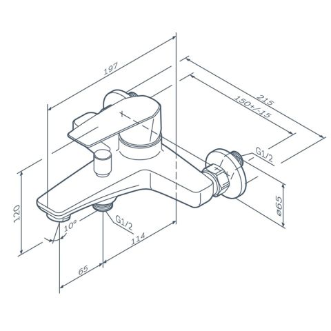 Смеситель для ванной хром Gem F90A10000 — фото 4