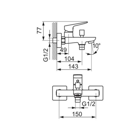 Смеситель для ванны черный LIPPI ECOLOGICA BLP1EABL — фото 2