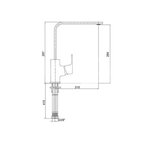 Смеситель для кухни черный TIERA 102118123C1EX — фото 2