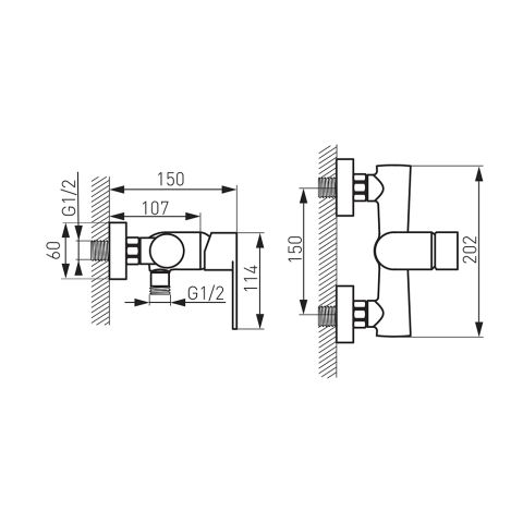 Смеситель для душа черный ALGEO BAG7BL — фото 3