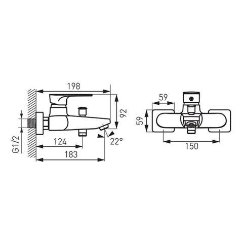 Смеситель для ванной ALGEO SQUARE BAQ1 — фото 3