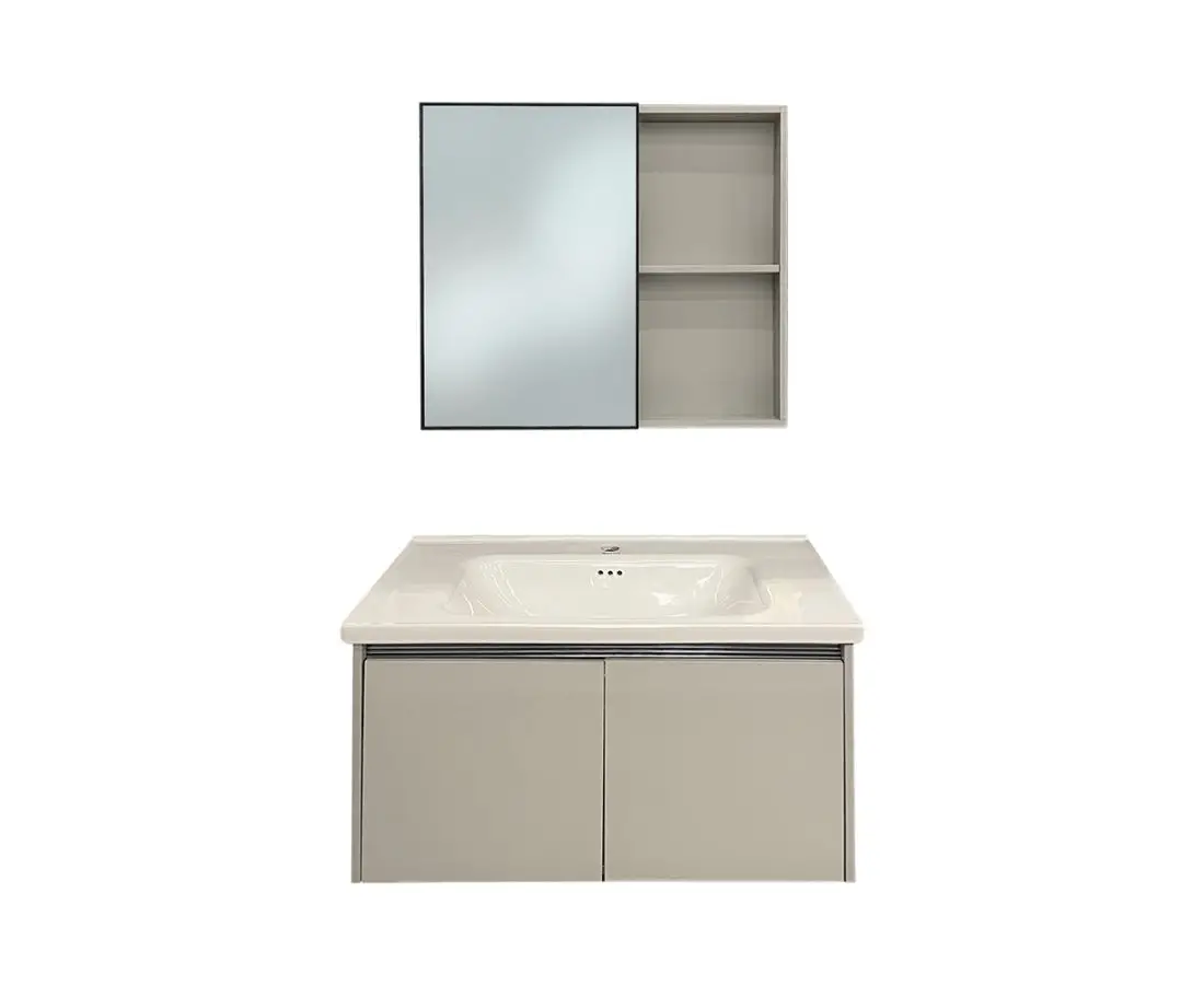 Комплект мебели для ванной комнаты Zotto 80см СВЕТЛО-СЕРЫЙ ZT-003-80