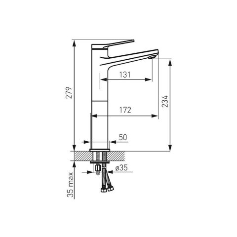 Смеситель для полотенец высокий, черный STRATOS BSC2LBL — фото 2