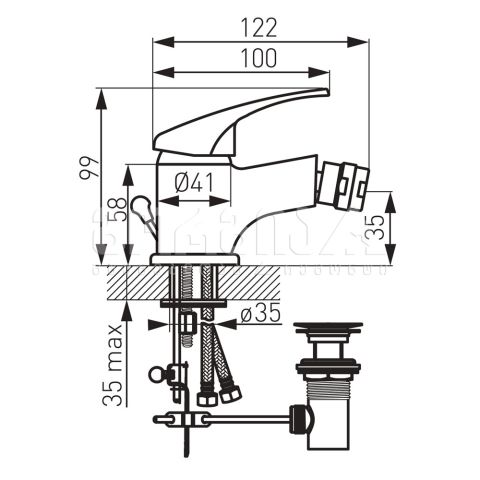 Смеситель для биде BASIC BBC6 — фото 2