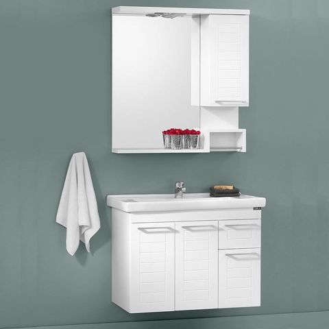 Мебель для ванной PERGE 100 см белая нижняя часть — фото 2