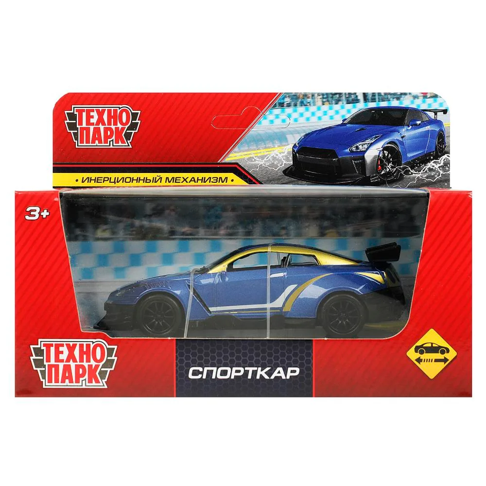 Машинка металлическая «Спорткар» Технопарк, 11,5 см, инерционная, 369059
