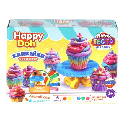Набор для лепки «Капкейки» с формочками, 24 см, Happy Doh