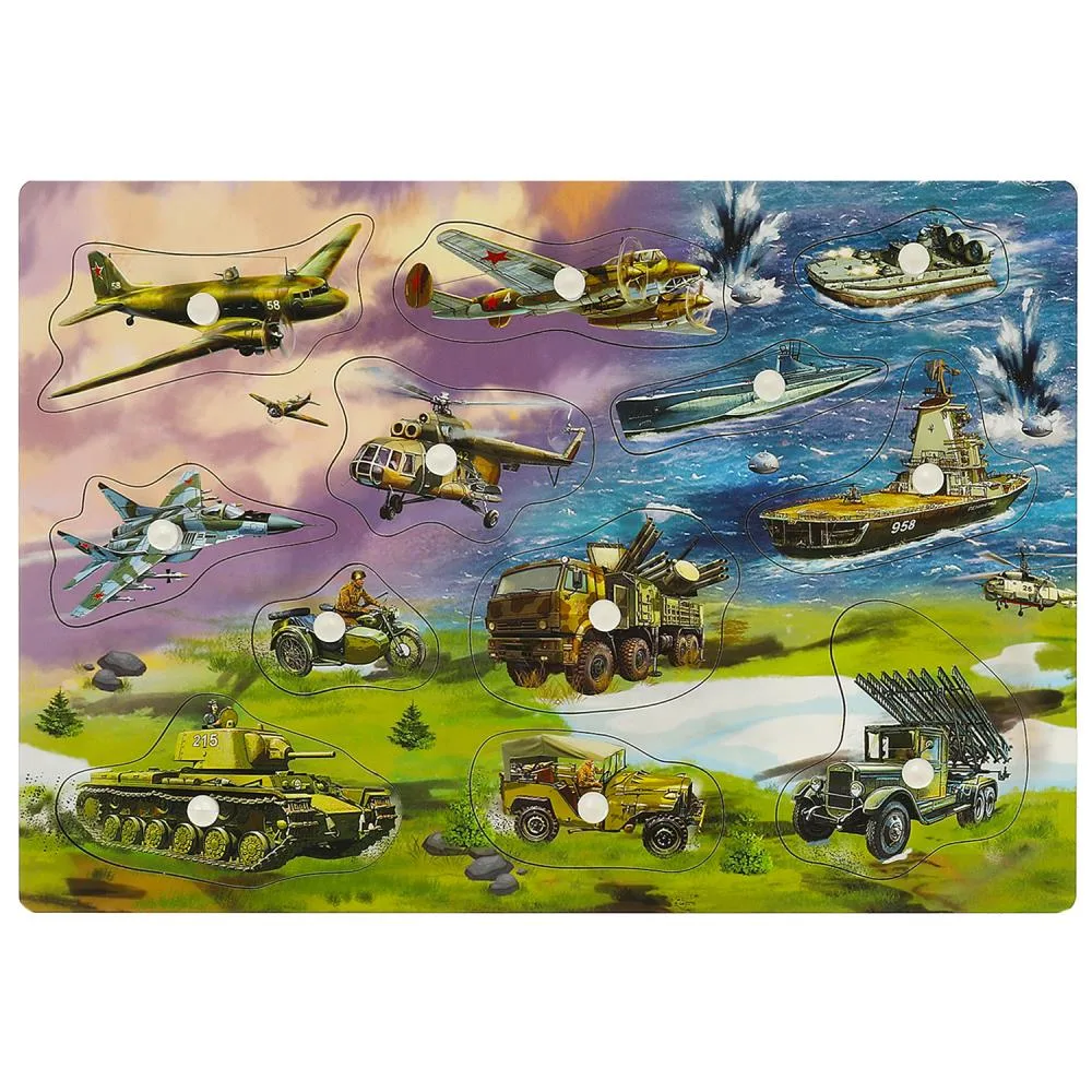 Рамка-вкладыш деревянная с ручками, 28×19,5 см, Буратино