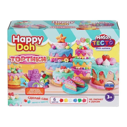 Набор для лепки с формочками «Тортик», Happy Doh