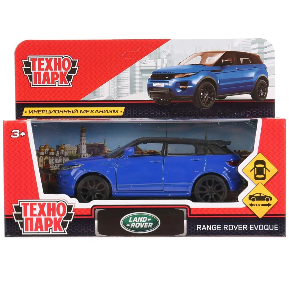 Машинка металлическая Land Rover Range Rover Evoque Технопарк, 12,5 см, двери, синяя