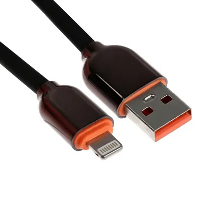 Кабель Lightning - USB, 6 A, оплётка PVC, 1 м, чёрный