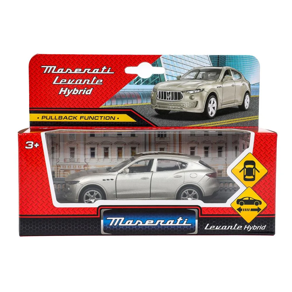 Машинка металлическая Maserati Levante инерционная, 11,5 см, серебристая, Технопарк