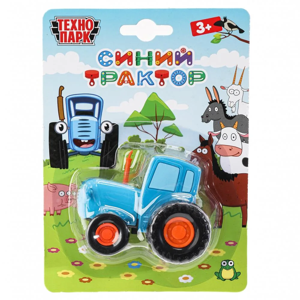 Машинка металлическая «Синий трактор», длина 7,5 см, синяя, Технопарк