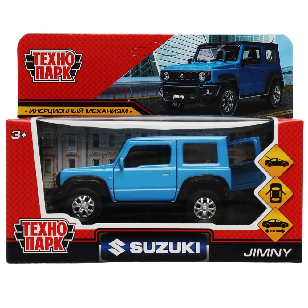 Машинка металлическая Suzuki Jimny, 11,5 см, инерционная, синяя, Технопарк